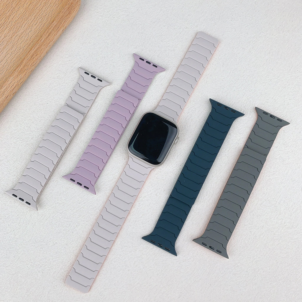 Bracelet Magnétique en Silicone – Compatible Apple Watch Ultra 2 & Series 10/9/8/7/SE
