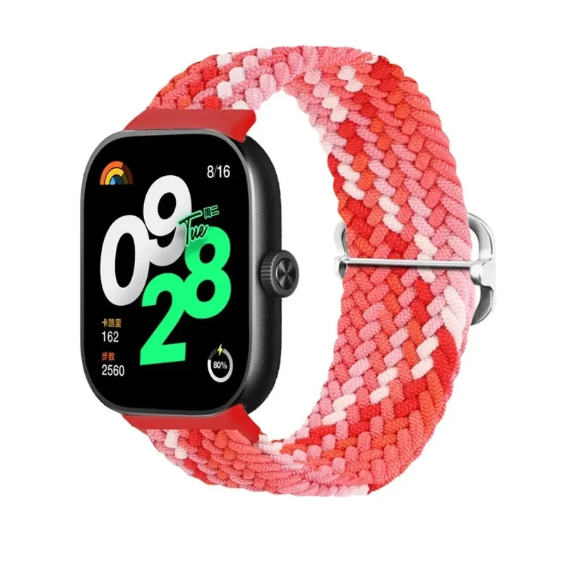 Bracelet Tressé en Nylon Élastique – Compatible Xiaomi Mi Band 7 & 8 Pro, Redmi Watch 4