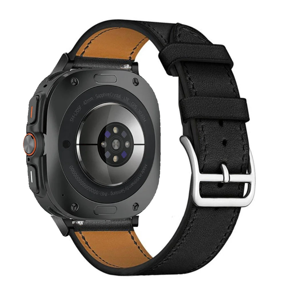 Bracelet en Cuir Exquis pour Samsung Galaxy Watch 8 – Boucle Métal, Compatible