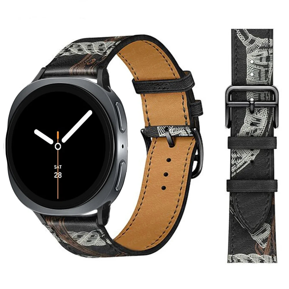Bracelet en Cuir Exquis pour Samsung Galaxy Watch 8 – Boucle Métal, Compatible
