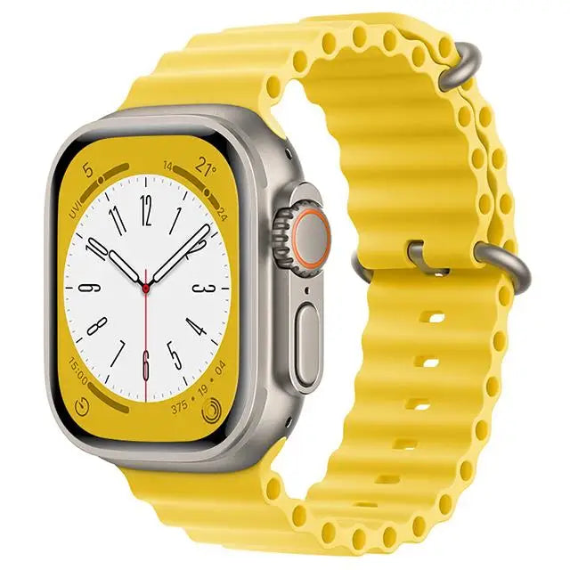 Bracelet Ocean en Silicone pour Apple Watch Ultra 2/Series 10/9/8/7/6/5/3/SE
