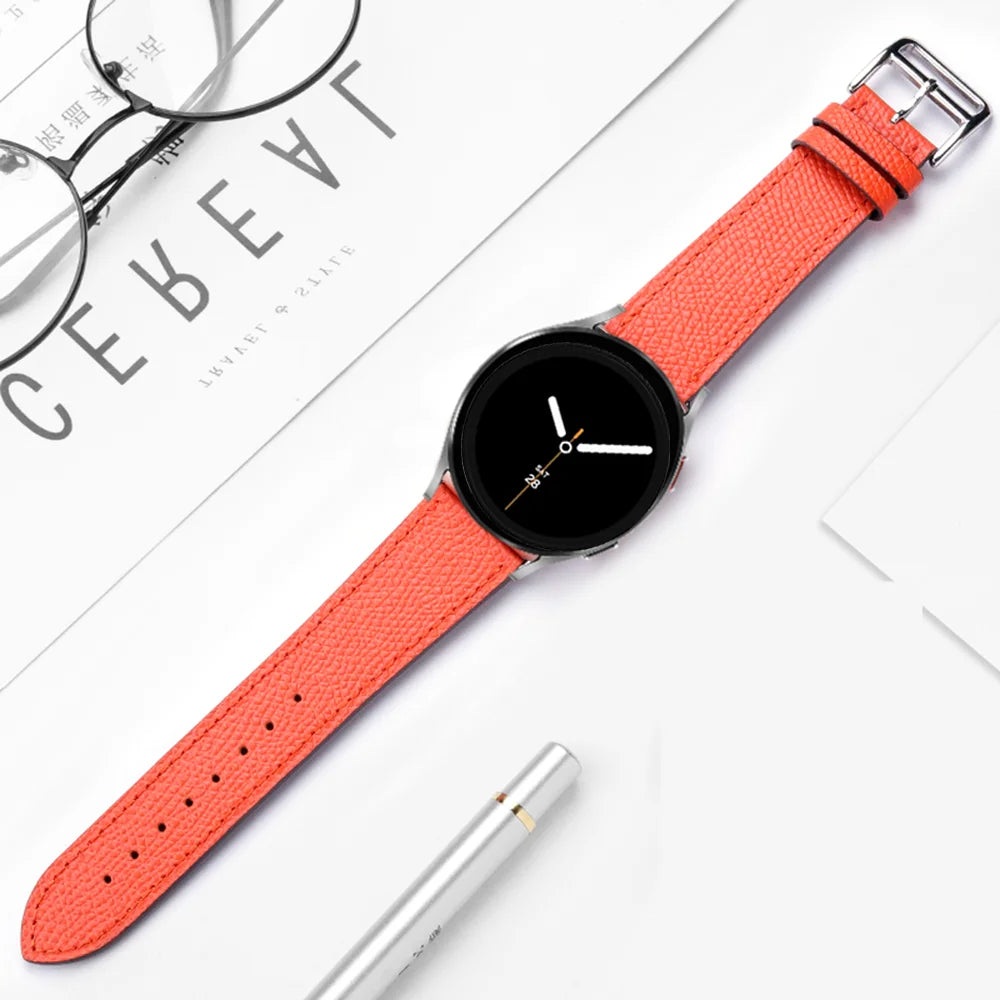 Bracelet en Cuir Exquis pour Samsung Galaxy Watch 8 – Boucle Métal, Compatible