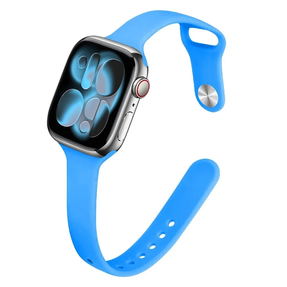 Bracelet Slim Sport en Silicone pour Apple Watch 11 – Compatible Series SE/6/7/8/9/10/Ultra 2/3