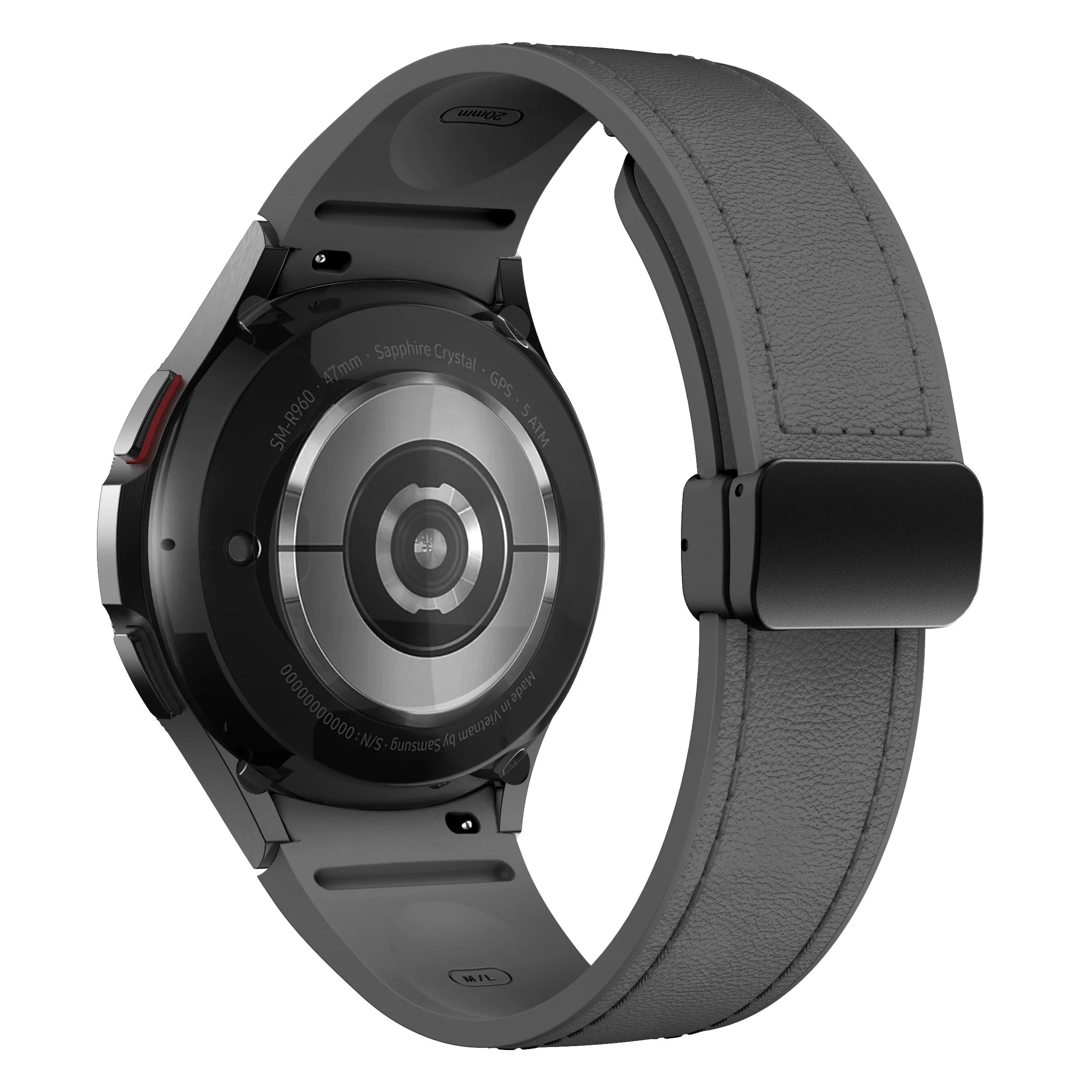 Bracelet Cuir Véritable & Silicone – Compatible Samsung Galaxy Watch 6 / 5 / 7 & 4 Classic