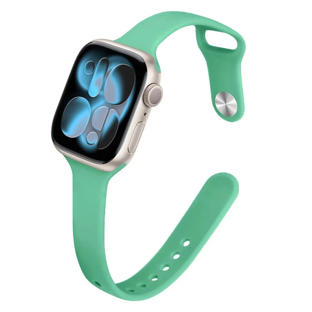 Bracelet Slim Sport en Silicone pour Apple Watch 11 – Compatible Series SE/6/7/8/9/10/Ultra 2/3