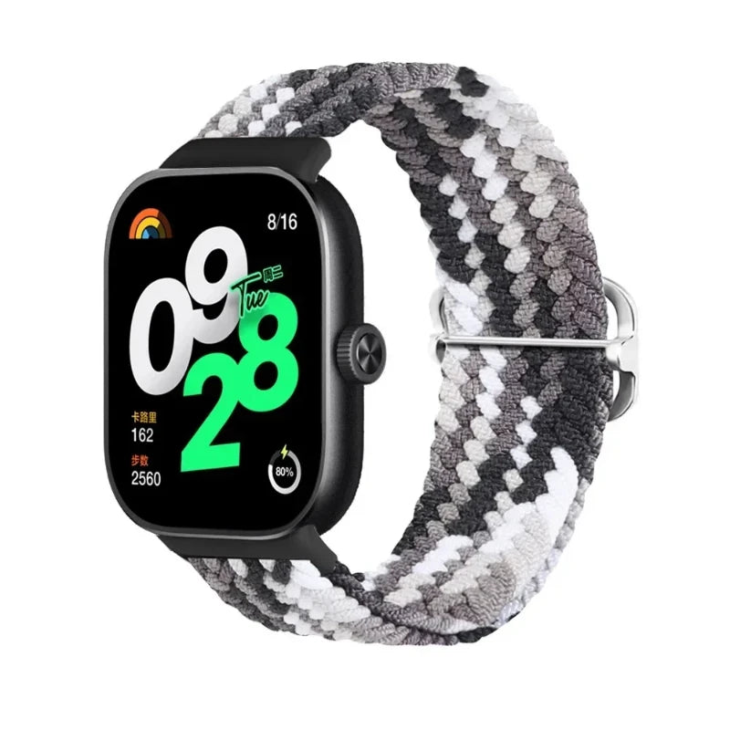 Bracelet Tressé en Nylon Élastique – Compatible Xiaomi Mi Band 7 & 8 Pro, Redmi Watch 4