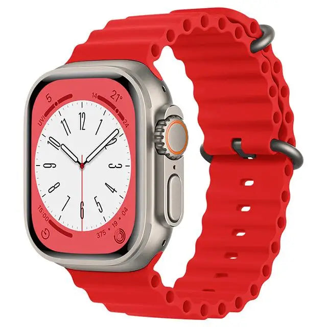 Bracelet Ocean en Silicone pour Apple Watch Ultra 2/Series 10/9/8/7/6/5/3/SE