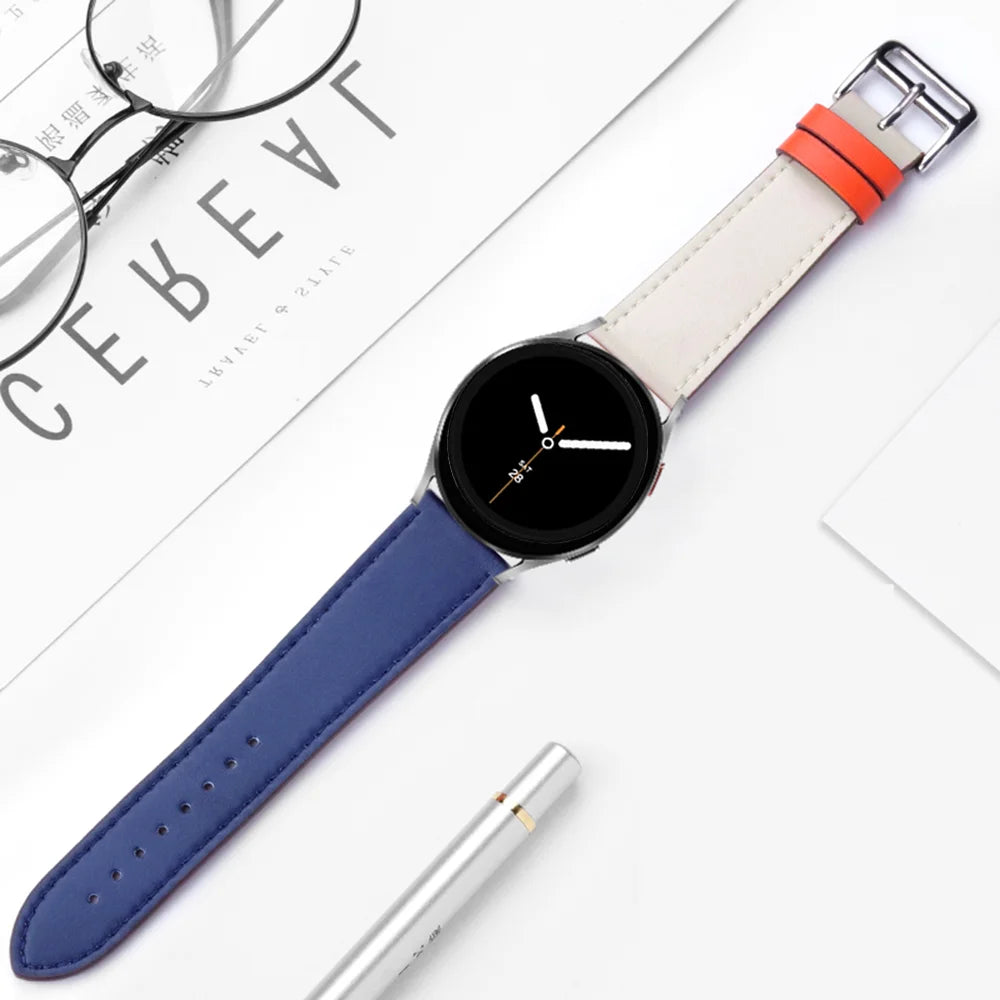 Bracelet en Cuir Exquis pour Samsung Galaxy Watch 8 – Boucle Métal, Compatible