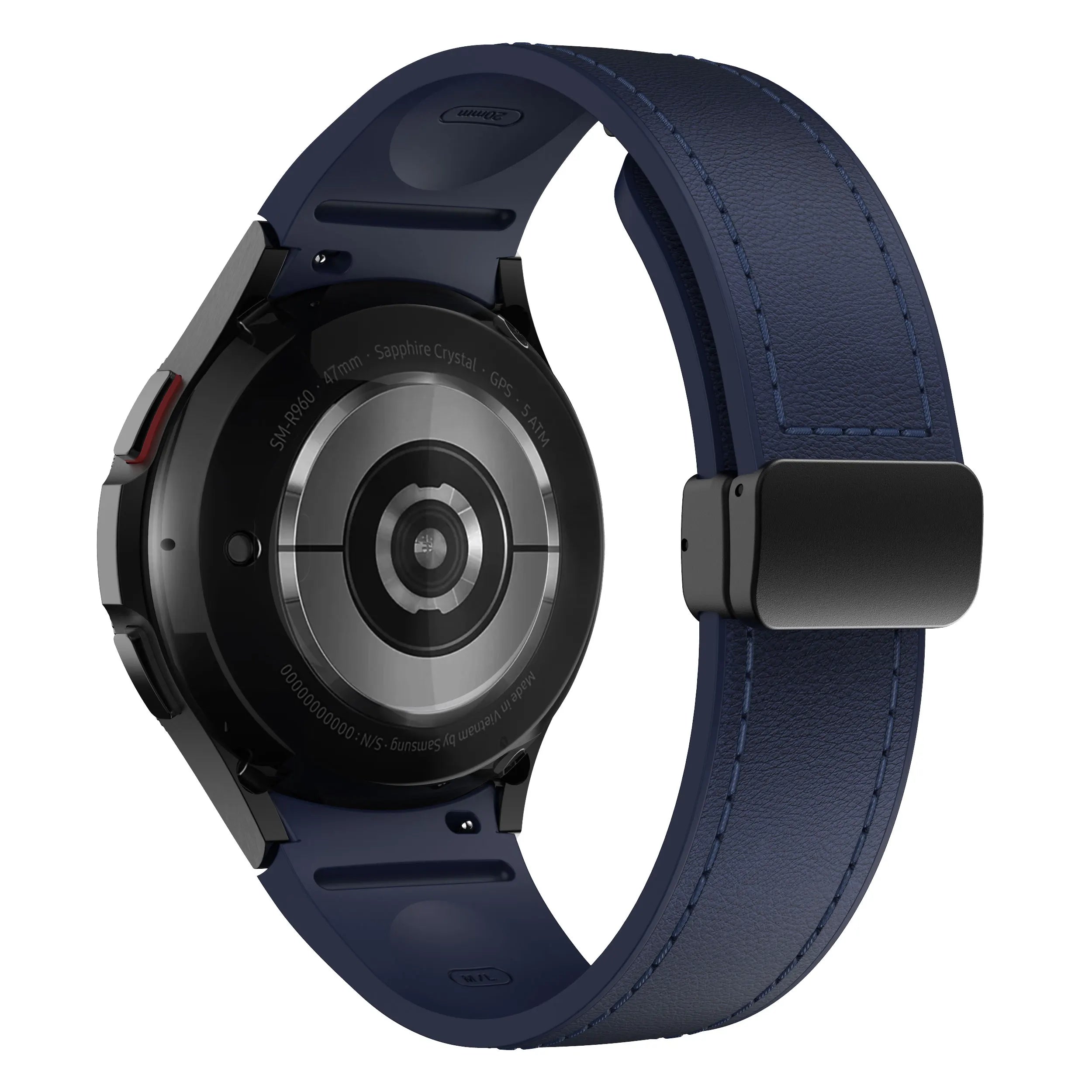 Bracelet Cuir Véritable & Silicone – Compatible Samsung Galaxy Watch 6 / 5 / 7 & 4 Classic