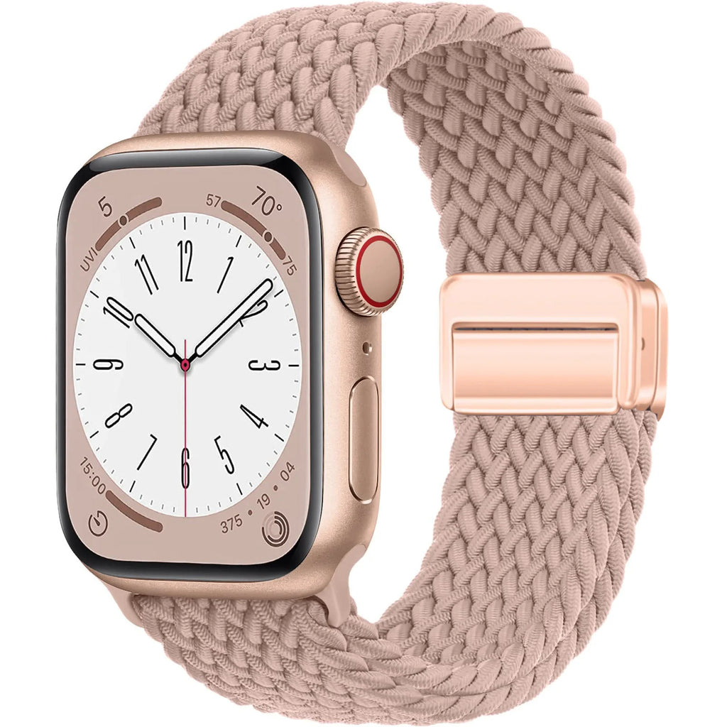 Bracelet Solo Loop Tressé Magnétique pour Apple Watch – Compatible Ultra 2, Series SE/6/7/8/9/10/11
