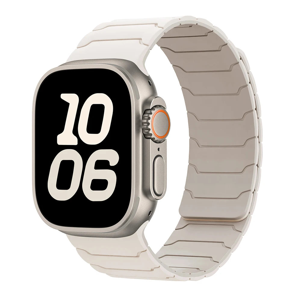 Bracelet Magnétique en Silicone – Compatible Apple Watch Ultra 2 & Series 10/9/8/7/SE