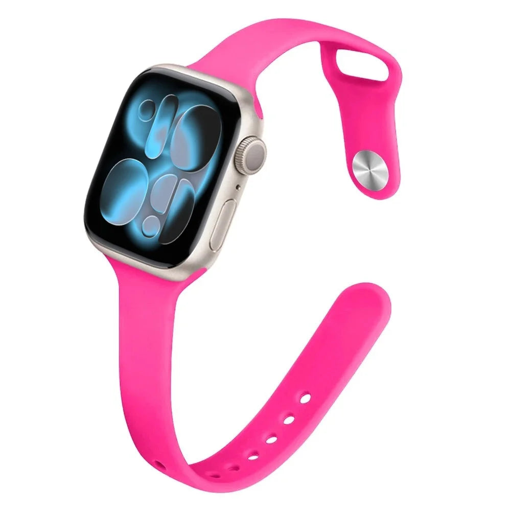 Bracelet Slim Sport en Silicone pour Apple Watch 11 – Compatible Series SE/6/7/8/9/10/Ultra 2/3