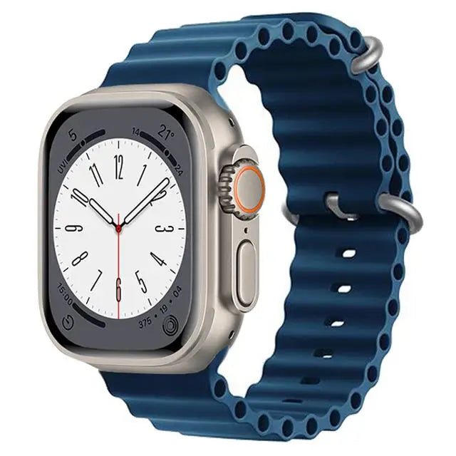 Bracelet Ocean en Silicone pour Apple Watch Ultra 2/Series 10/9/8/7/6/5/3/SE