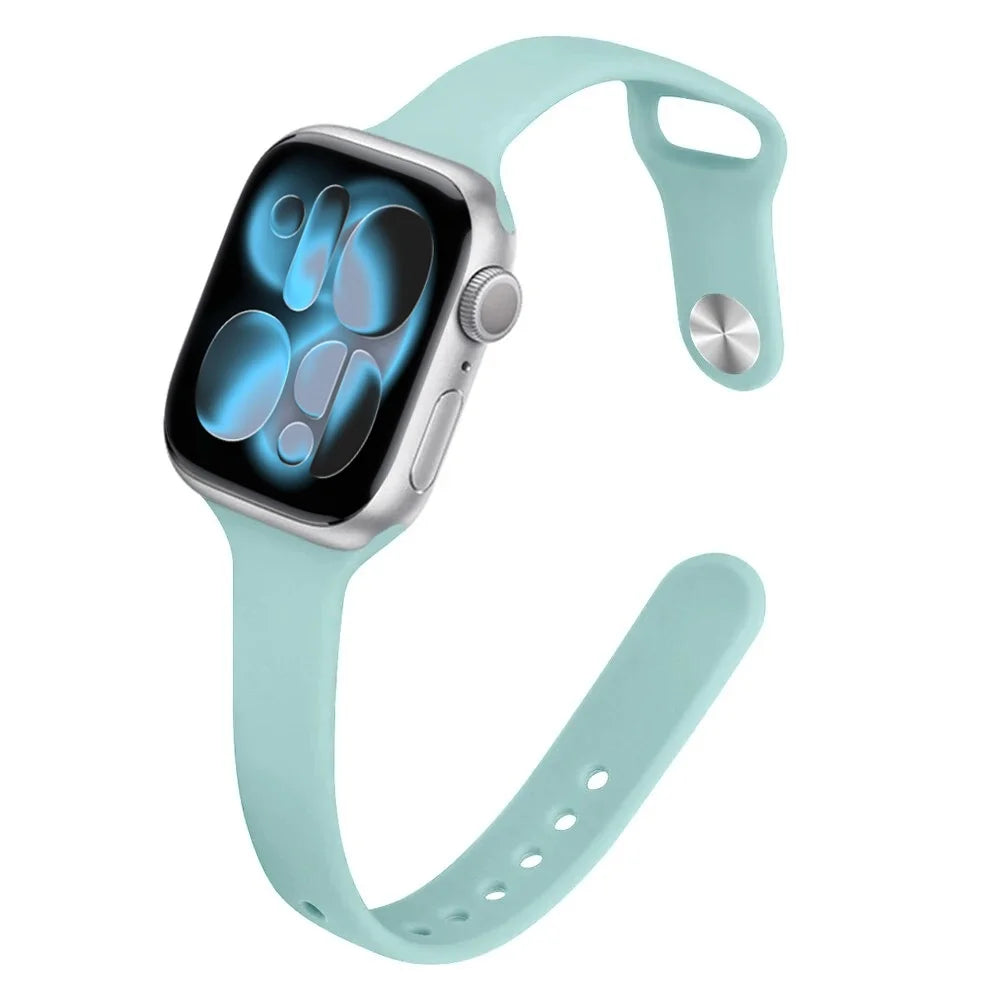 Bracelet Slim Sport en Silicone pour Apple Watch 11 – Compatible Series SE/6/7/8/9/10/Ultra 2/3