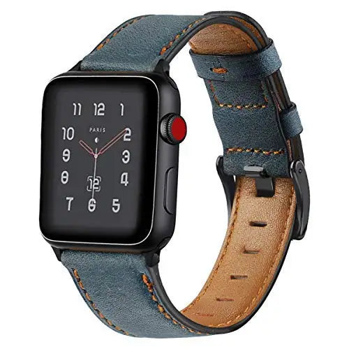 Bracelet rétro en cuir de vache pour Apple Watch Ultra 2/Series 10/9/8/7/6/5/4/3/SE