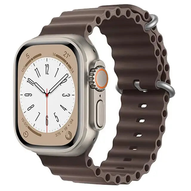 Bracelet Ocean en Silicone pour Apple Watch Ultra 2/Series 10/9/8/7/6/5/3/SE