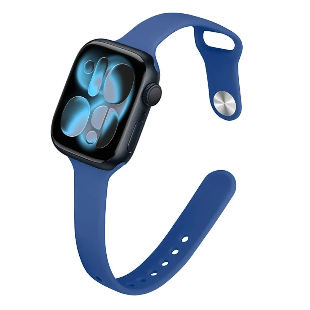 Bracelet Slim Sport en Silicone pour Apple Watch 11 – Compatible Series SE/6/7/8/9/10/Ultra 2/3