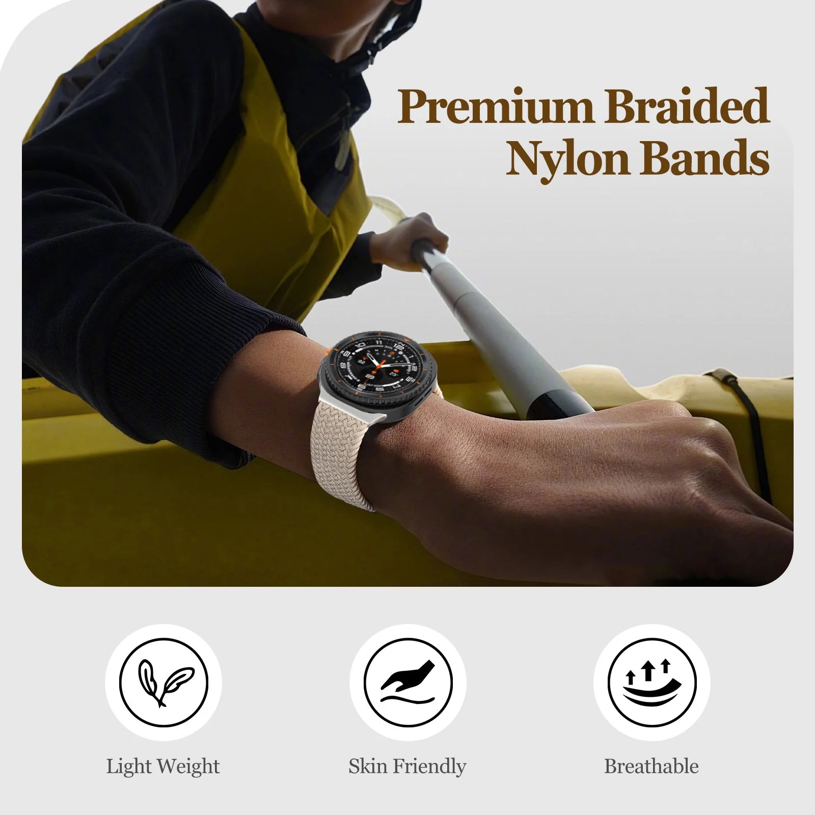 Bracelet Tressé Magnétique en Nylon – Compatible Samsung Galaxy Watch