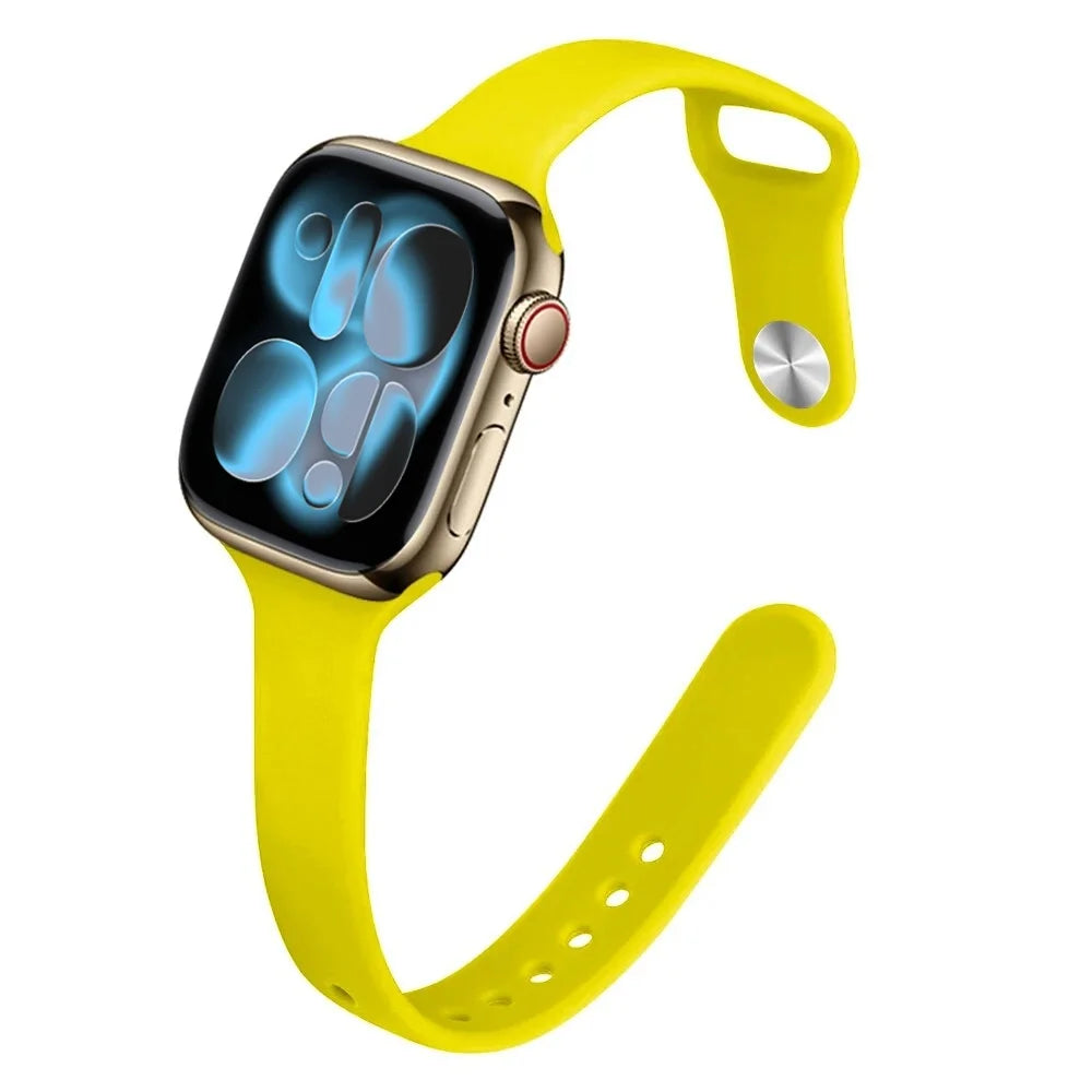 Bracelet Slim Sport en Silicone pour Apple Watch 11 – Compatible Series SE/6/7/8/9/10/Ultra 2/3