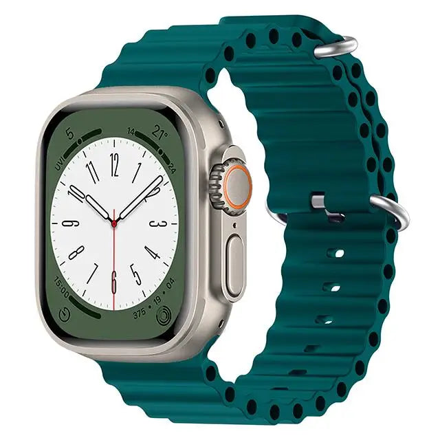 Bracelet Ocean en Silicone pour Apple Watch Ultra 2/Series 10/9/8/7/6/5/3/SE