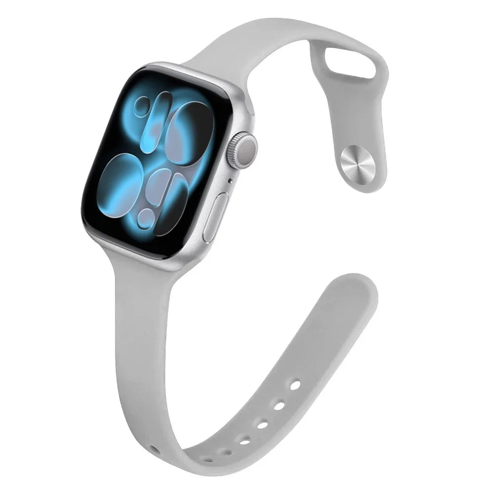 Bracelet Slim Sport en Silicone pour Apple Watch 11 – Compatible Series SE/6/7/8/9/10/Ultra 2/3
