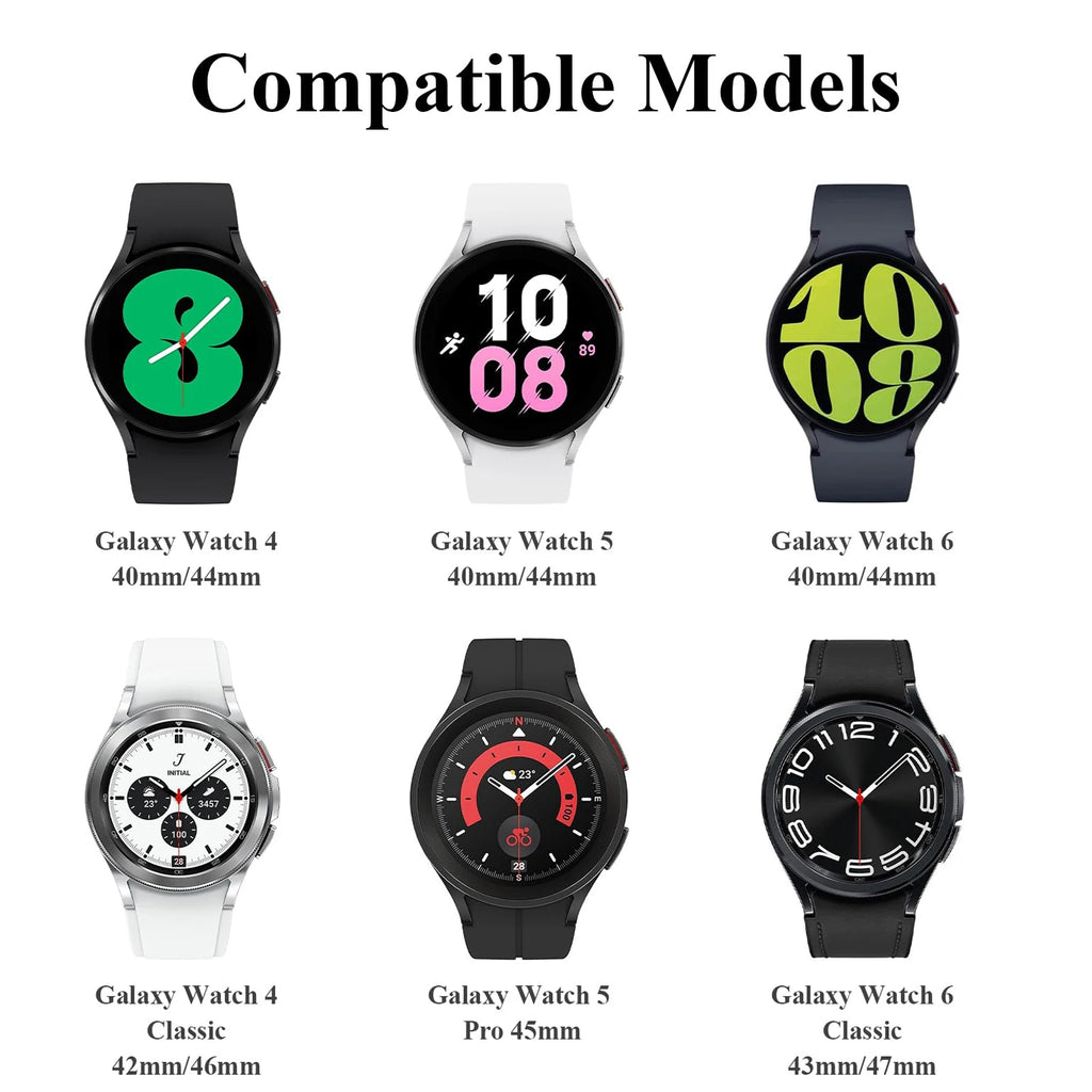 Bracelet Cuir Véritable & Silicone – Compatible Samsung Galaxy Watch 6 / 5 / 7 & 4 Classic